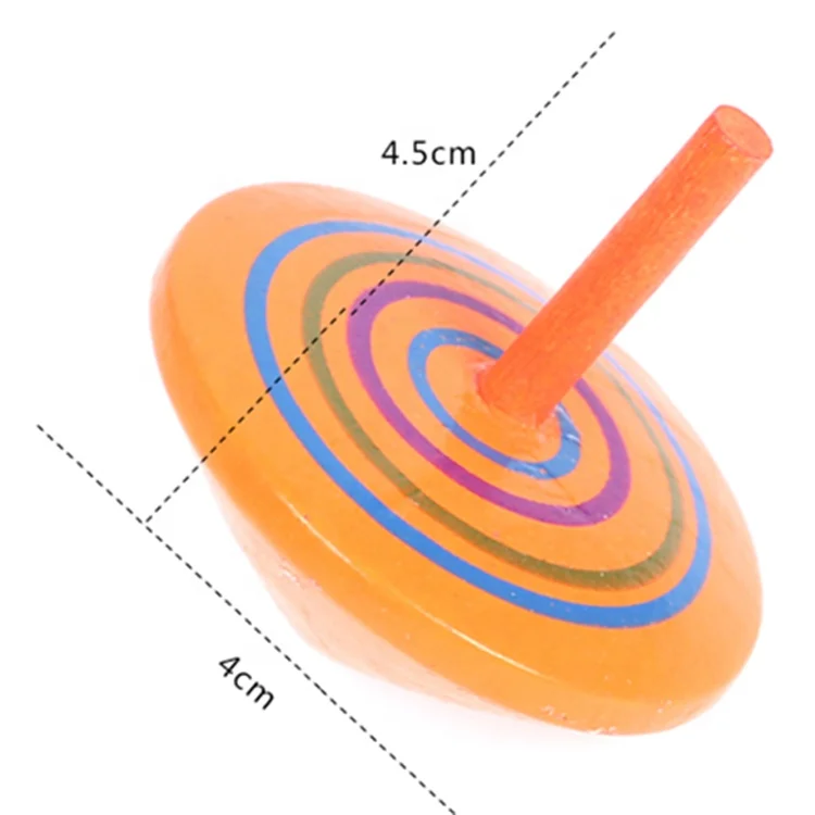 Fashionable Multi-color Rainbow Handmade Painted Wood Educational Toys Fingertip Gyroscope for Boys and Girls