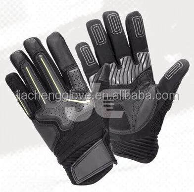 High quality black synthetic leather glove with silica imprinted