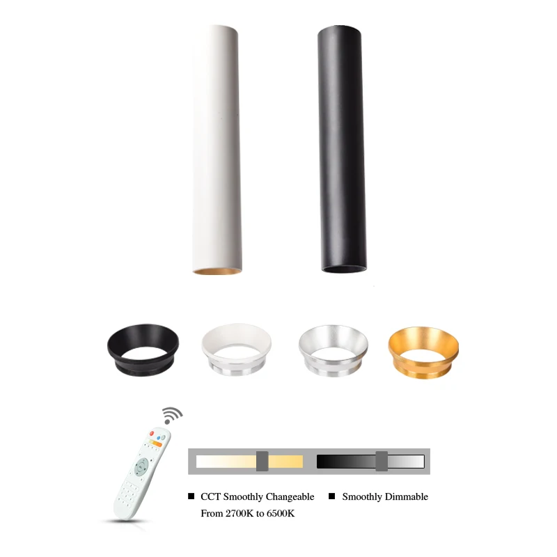 
12W remote controlled ceiling down light dimmable suspended surface downlight with CCT changing 