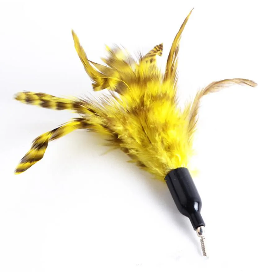 interactive cat teaser stick toy feather with 3 replaced head and cat playing products