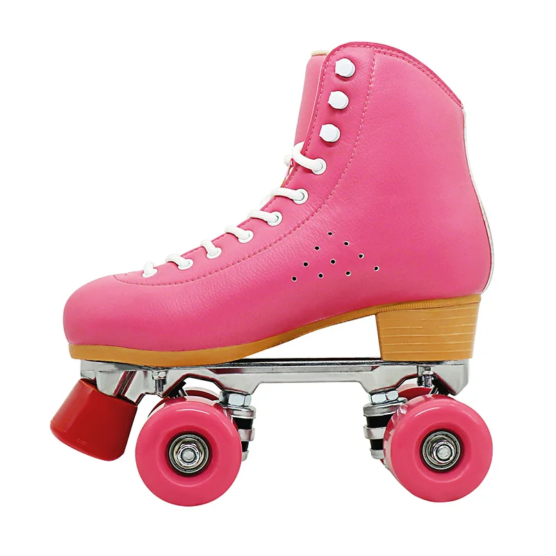 Plate Customize Colorful 4 Wheel Aluminum 58*32mm PU Cast Wheel Quad Skate Rental Rink Skating US 1- US 13 Boot Leather Dongguan
