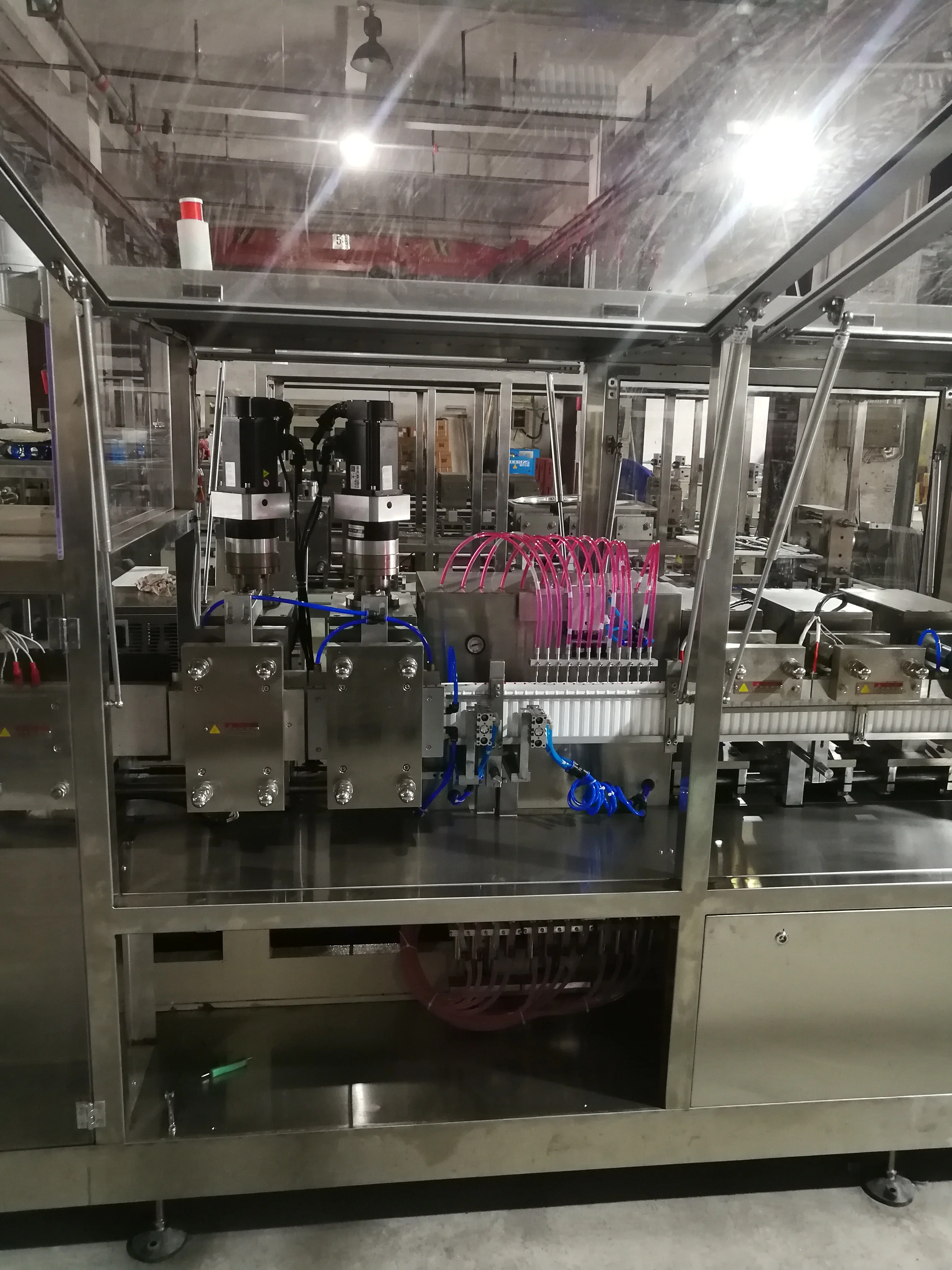 Oral automatic plastic ampoule liquid filling and sealing machine