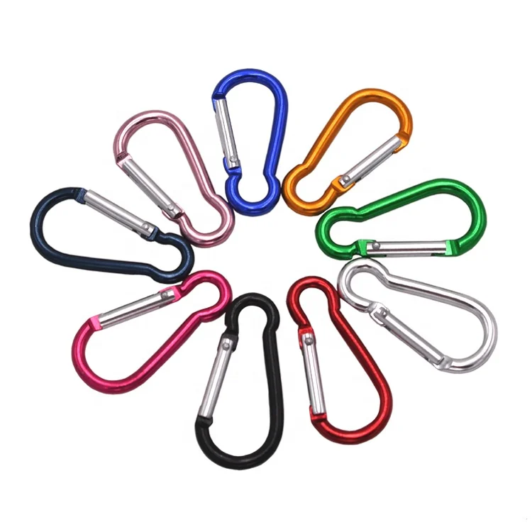 Factory wholesale metal clip bag parts outer door sports water bottle hook 5 cm gourd shape aluminum cheap carabiner keychain