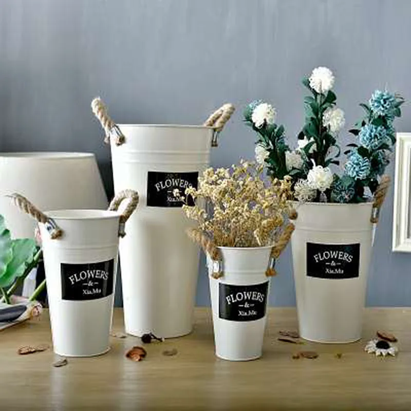 Hemp rope bucket creative decoration flower bucket
