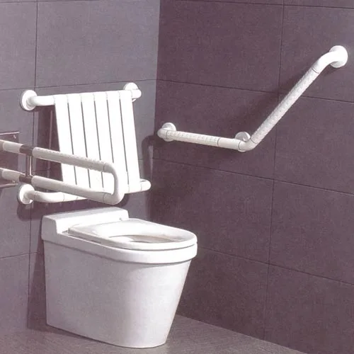 bathroom handicap L shape plastic toilet disabled handrails