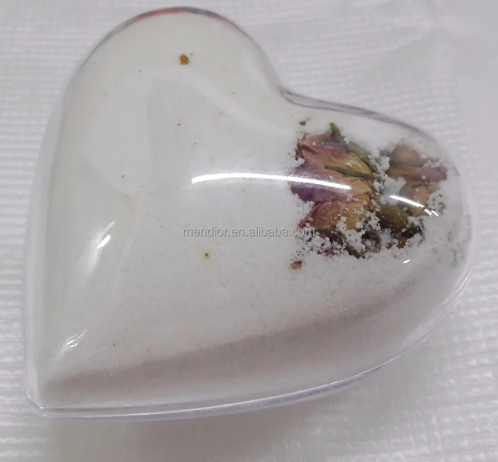 Menior Organic Heart Shaped bath bombs rose dry flower SPA bath salt bubble OEM 30 g to 200 g