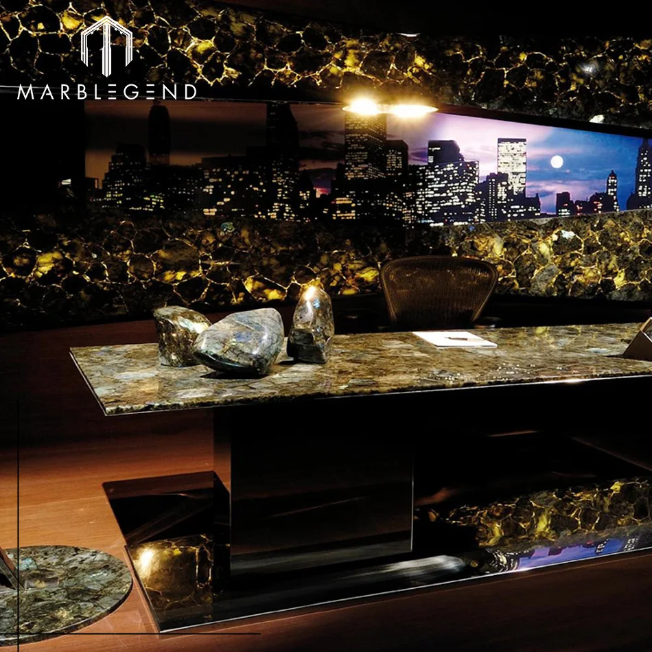 
Semi-precious Slab Blue Labradorite slab tiles table tops 