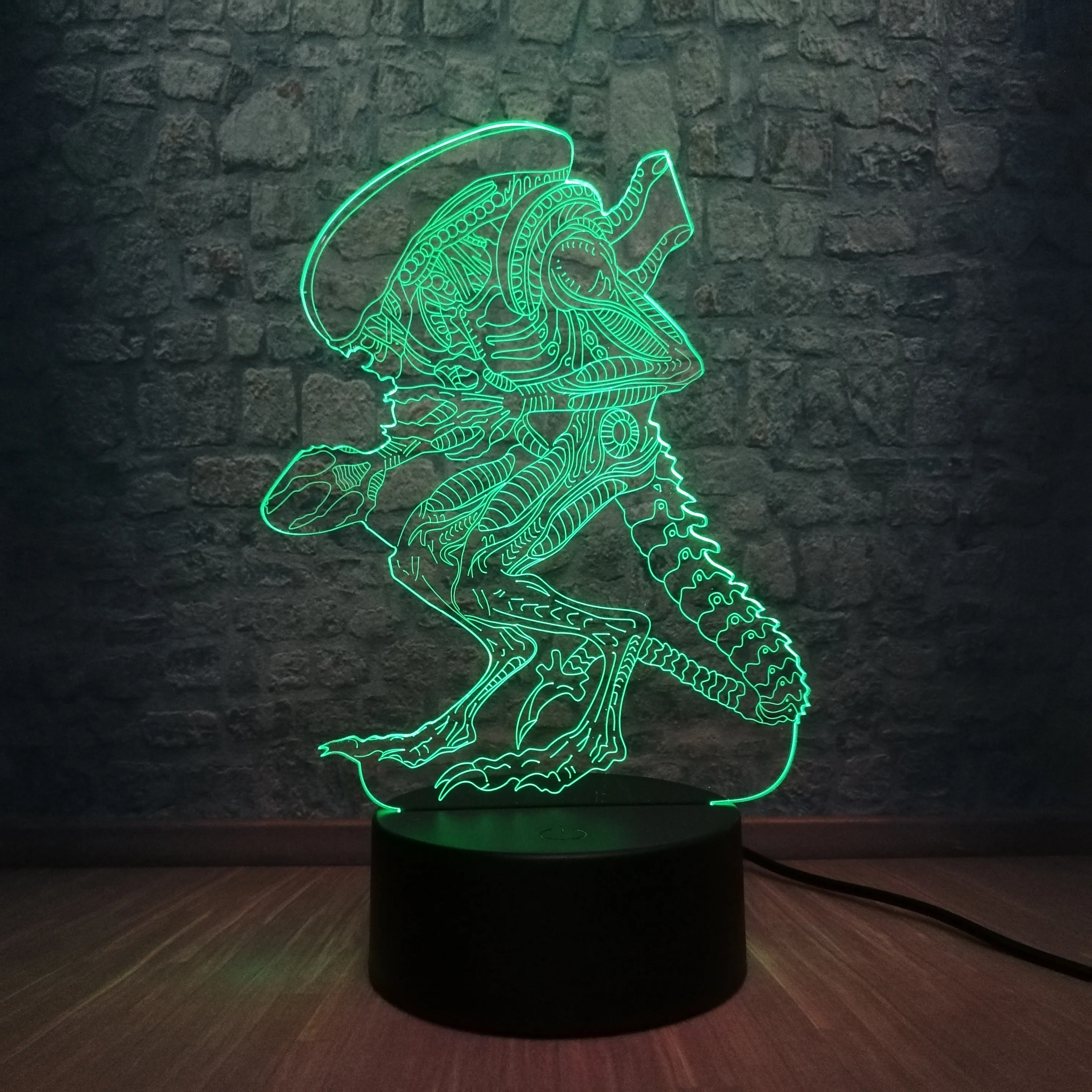 Hot Action Movie Alien vs Predator Prometheus 3D LED USB Lamp 7 Colors Changing Night Light Cool Boy Toy Design For Hoday Gift