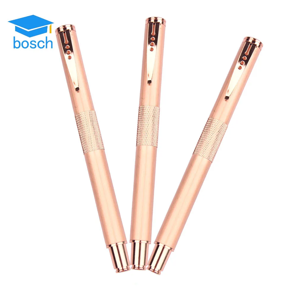 Customized logo metal pen promotional gold rose metal roller pen for wedding gift