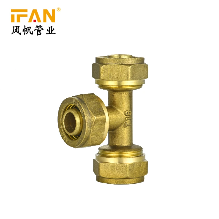 High Quality Wholesale PEX Fittings 16mm 18mm 20mm Brass Tee for PEX Pipe