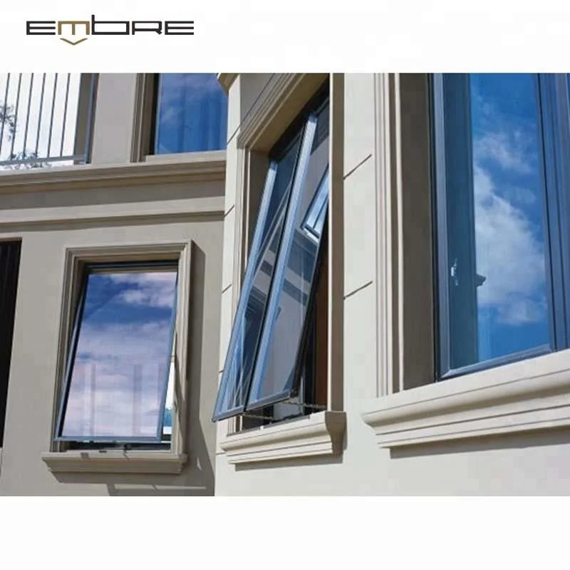 
China Standard Double Glass Aluminium Top Hung Windows 