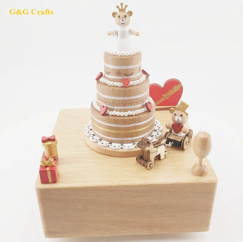 Hot Sale  Solid Wood Stock Carousel Horse Music Box