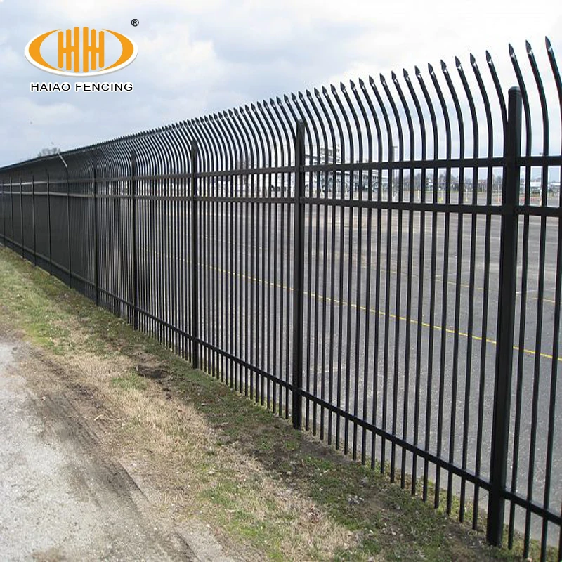 Best Quality cheap press formed spear black coated corten outdoor backyard steel picket metal fencing panel designs