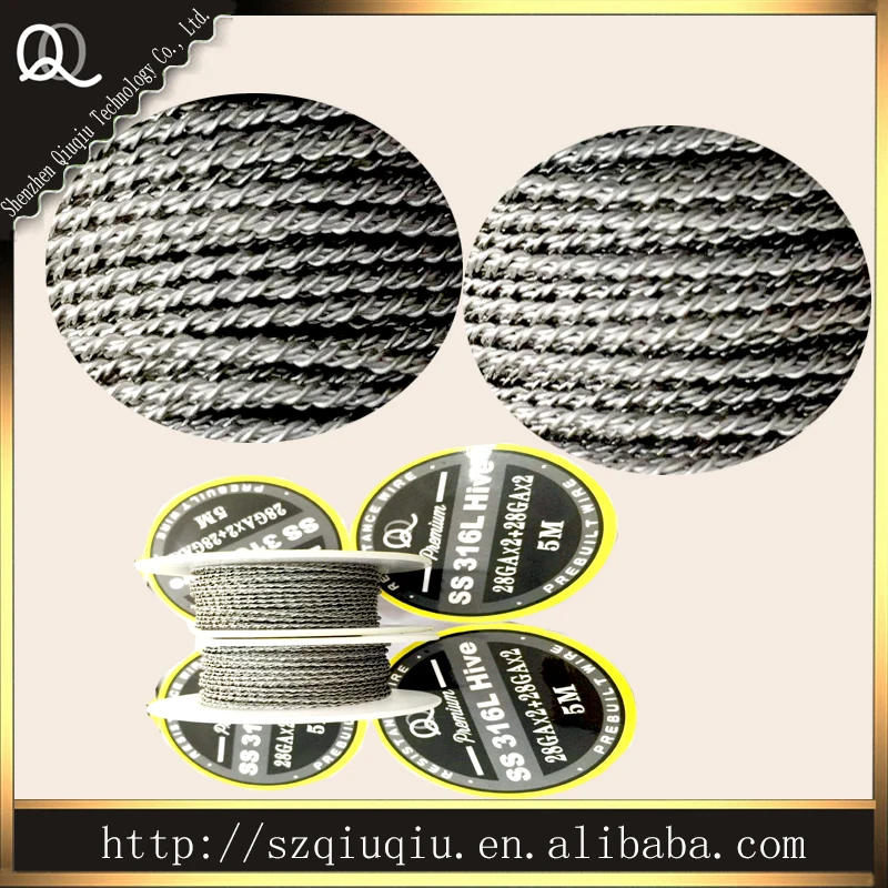 Huge vaping Vapor Premade wire hive coils SS316L Clapton hive wire 5M/roll 28ga/30ga*2 wrapped 28ga/30ga*2 OEM Available