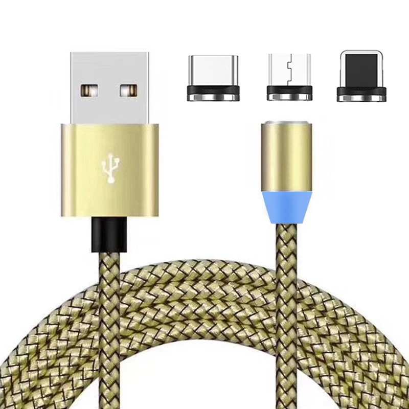 
For Ios Android Micro Type C 360 Degree Rotation Phone Cable Magnet Charging Cable 