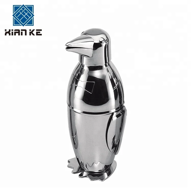 
300ml 500ml stainless steel bar tool penguin cocktail shaker 