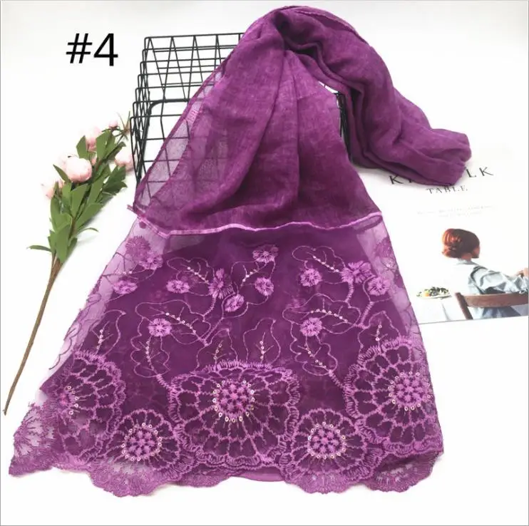 ladies lace cover hair head scarf dubai women muslim hijab scarf