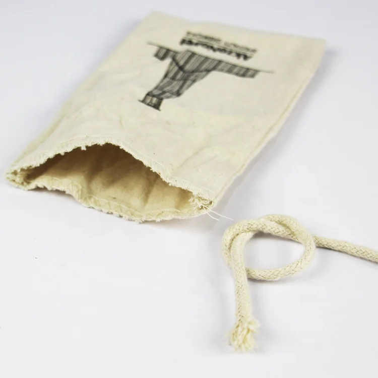 Nature cotton Storage eco-friendly custom logo salt canvas Sundries drawstring organizer Cosmetic Shoes Dust Gift packaging bags