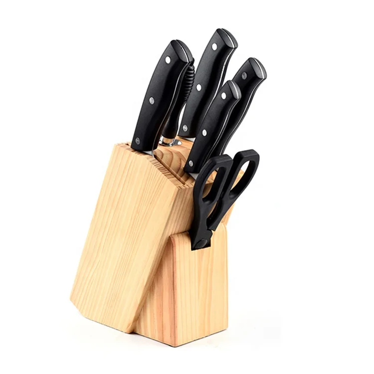 Высокая износостойкость 7 шт. кулинарные ножи наборы нож шеф-повара с деревянным блоком профессиональных ножей шеф-повара