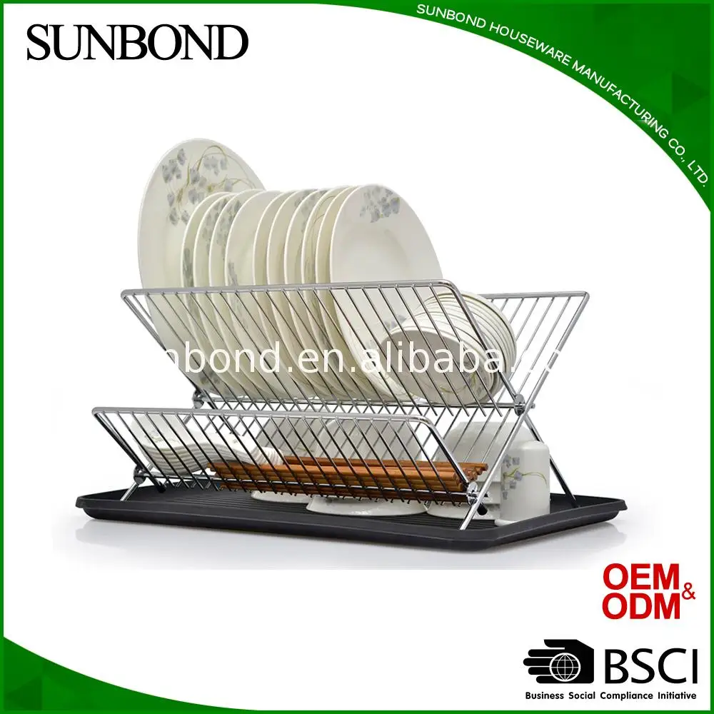 
Manufacturer large dish drainer with drip tray cutlery holder kitchen sink rack plate 