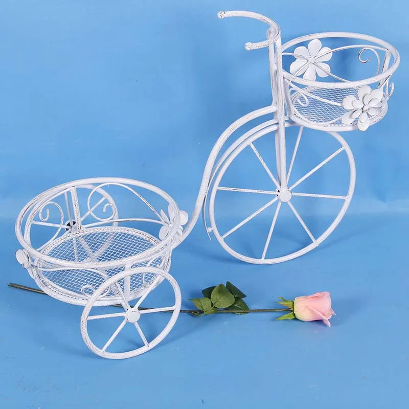 Wrought Iron Vintage cart Flower Pots Bicycle Plant Stand