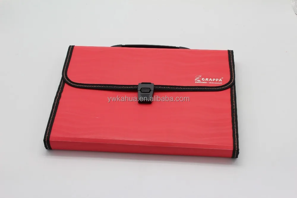 Office stationary expanding plastic file bag A4 PP clip document bag folder