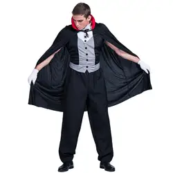 Wholesale New 2019 Gothic Vampire black Cloak for men Halloween adult cosplay costume festival clothing