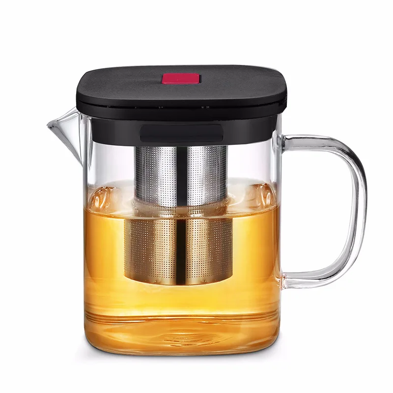 
A229B 1100ML Food Grade Safe Resistant Glass Pot Teaware High Borosilicate Teapot Collision-proof Tea Boiler Coffee Maker 