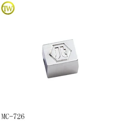 Custom made silver metals beads engraved logo beads for jewelry making