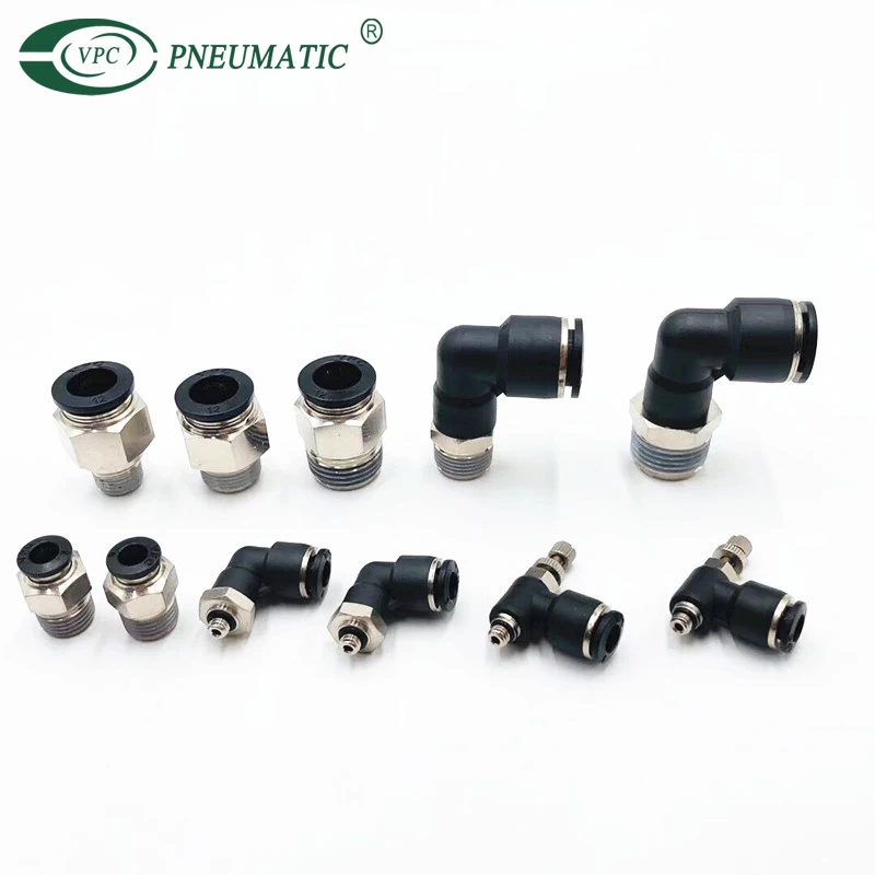 PC PL 6mm 8mm 10mm 12mm 14mm 16mm Metric Tube Male Thread Pneumatic  Connector Plastic  One Touch Air Push In Fitting