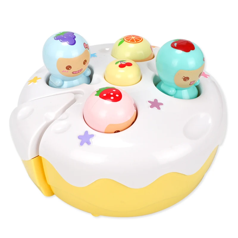 XST New Electric Music Light Cute Cake Whack-a- mole Game Baby Educational Toys Children Hit Hammer Game Baby Toy