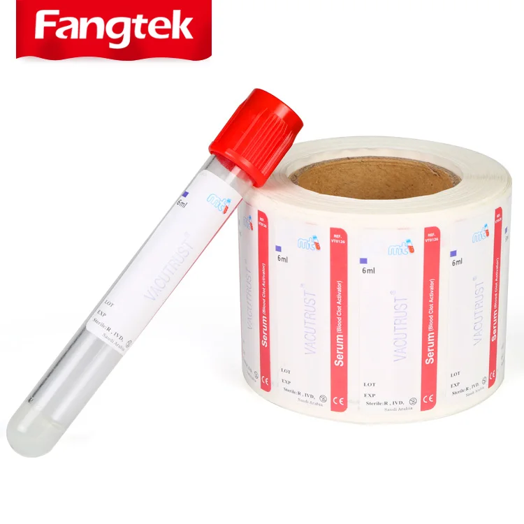 Durable imported low temperature lab tube thermal labels for blood bag collection test tube sticker labels