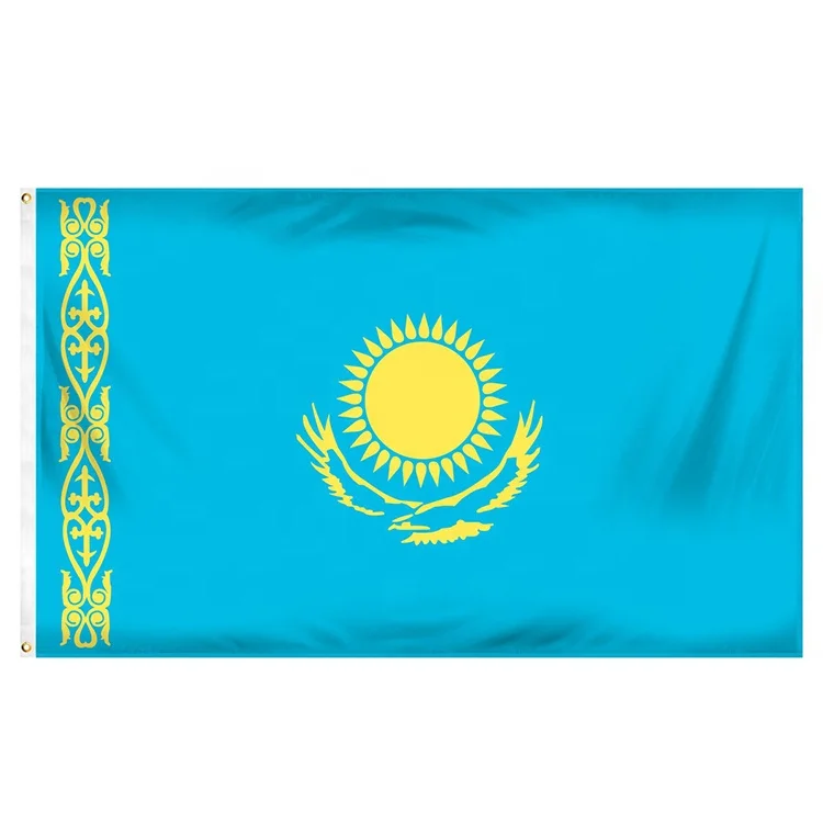 
Customized Promotion High Quality Factory 3x5 Ft Kazakhstan National Country Flags 
