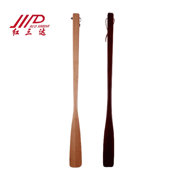 best quality wood real shoe horn with long handled custom logo shoe wear helper tool wholesale, 54cm
