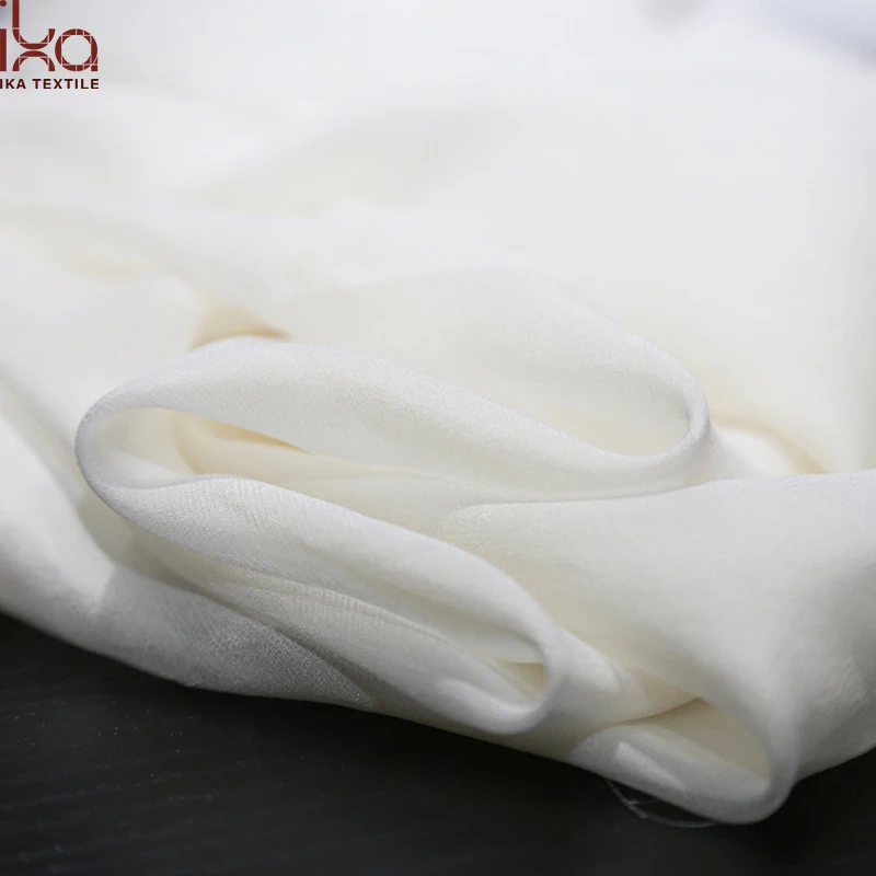 8mm Natural White Silk Chiffon Fabric 114 cm Width for Dyeing