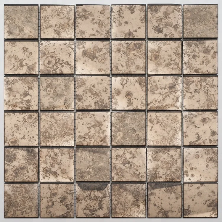 China Wholesale Market Agent decorative  3d waterjet glass mosaic antique mirror glass tile