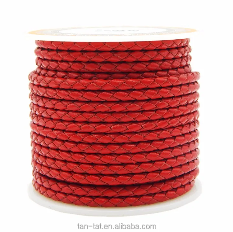 6mm Braded Leather Cord for Necklaces Jewelry and Beads
