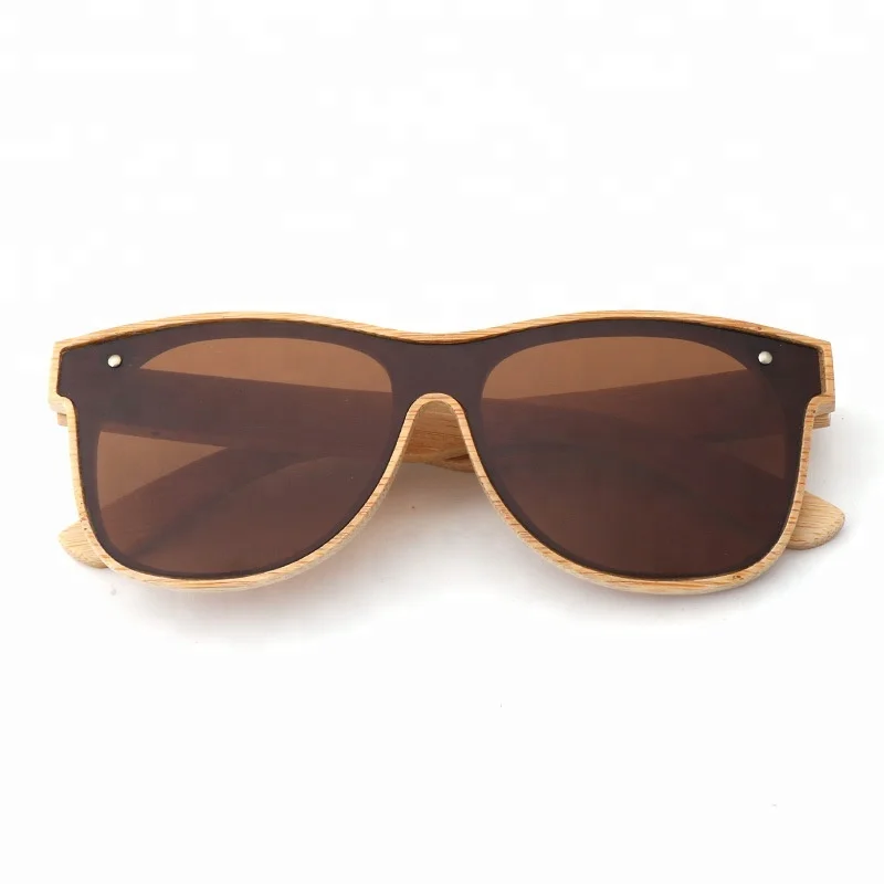 2022 Cheap Price Eyewear One Piece Lens Wooden Cat 3 UV400 Shades Polarized Sunglasses