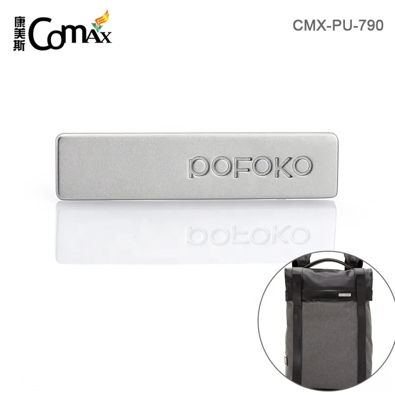 Bag Accessories Engraved Logo Metal Name Plate, Custom Zinc Alloy Metal Label for Backpack ^