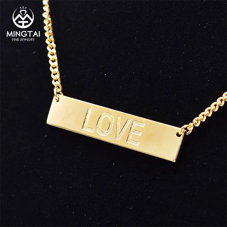 
2021 love name gold plated letter necklace 