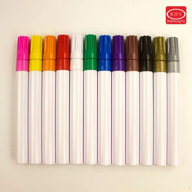 
Customized Logo 28 Colors Non-toxic For Kids Aluminum Barrel Permanent Acrylic Paint Marker Pen 