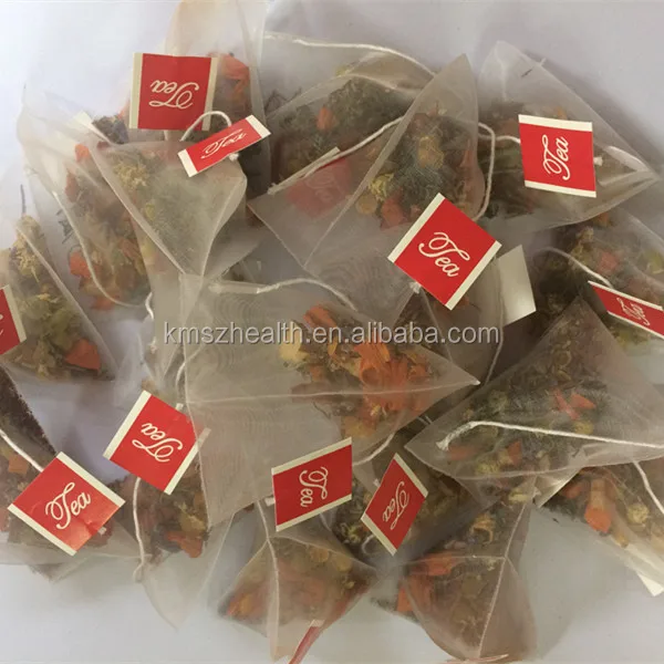 Оптовая продажа с завода 100%, травяной тонкий чай-пирамида Teatox из нейлона