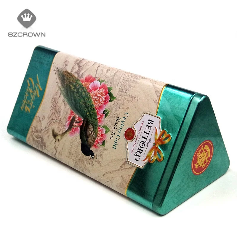 Профессиональное изготовление на заказ коробка для конфет треугольная двойная крышка жестяная коробка для печенья жестяная коробка для еды