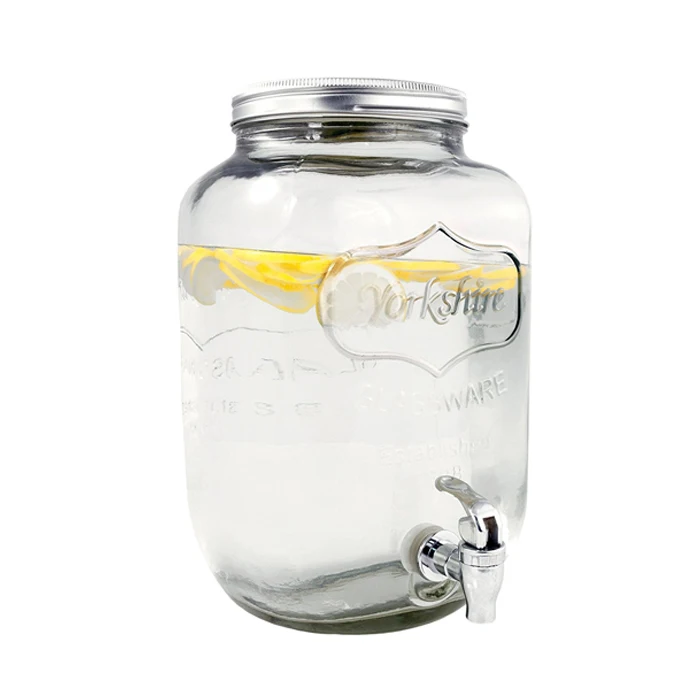 1 Gallon Clear Beverage Dispenser Glass Dispenser Jar