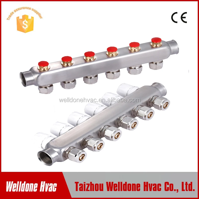 Welldone Stainless Steel Radiant heating Manifold With Adjustable Flow Meter
