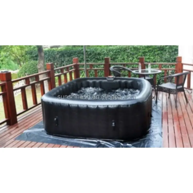 Portable cheapest inflatable spa pool square tub with high quality spa heater