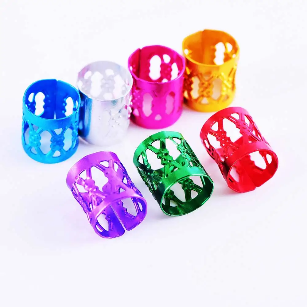 100pcs Gold metal tube ring dreadlock beads for braids hair beads for dreadlocks adjustable hair braid cuff