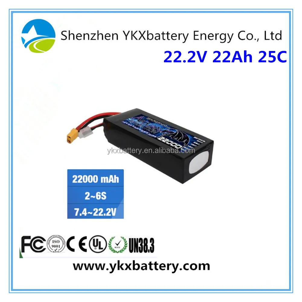 RC 22000mAh 22.2V battery 25C lipo battery pack for RC quadcopter