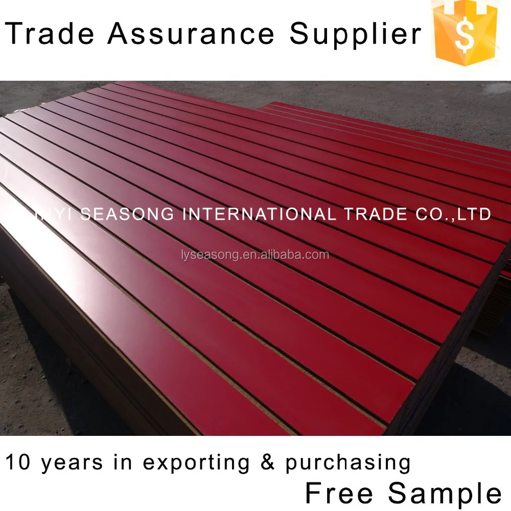 1220*2440mm white melamine MDF slot board with aluminum channel inserts