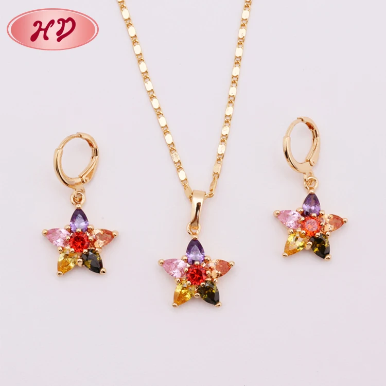 Best Jewelry Pakistani Colorful 18K Gold Jewelry Sets for Women